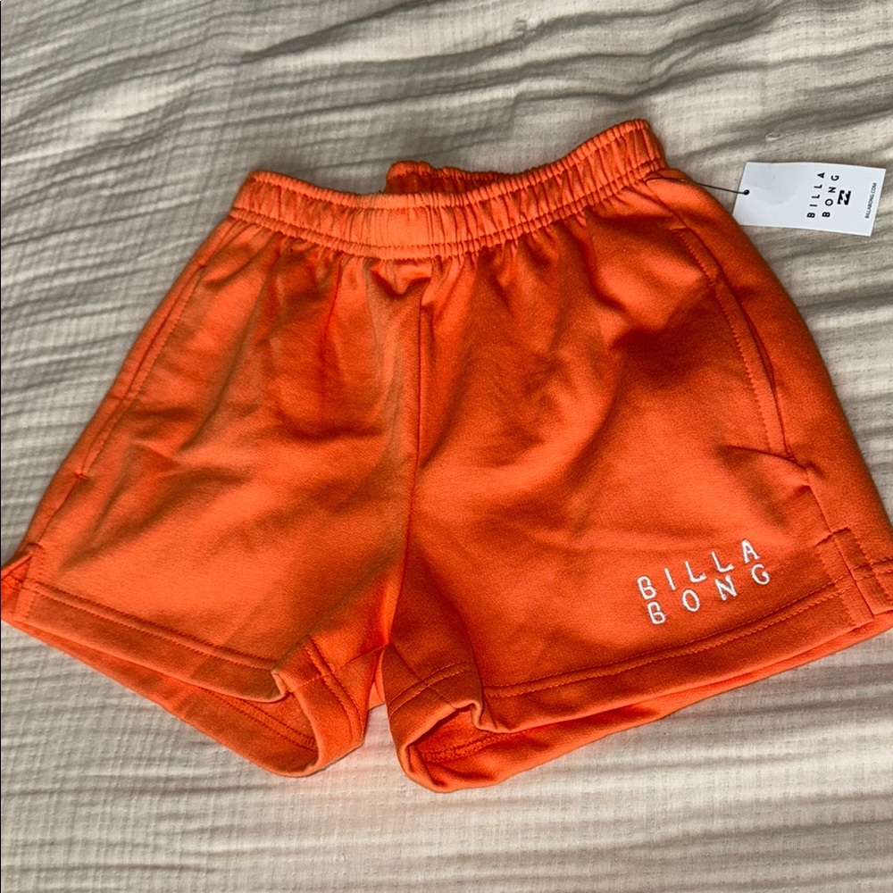 Billabong Orange Athletic Shorts Lightweight Elastic Waist